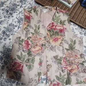Talbots Multicolor Floral Vest